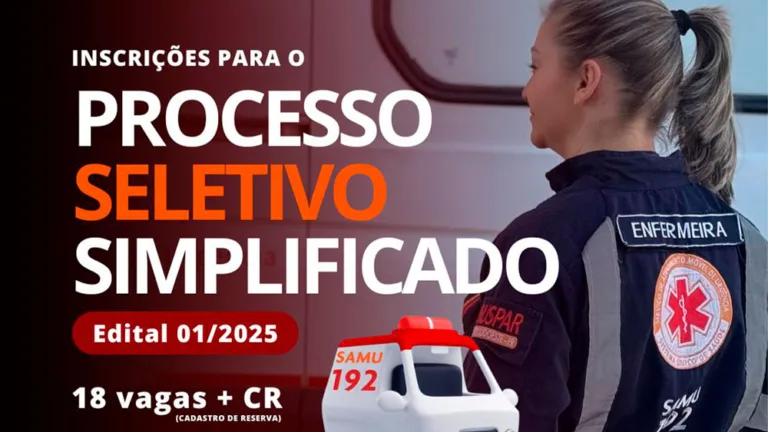 Inscrições para PSS do Samu até amanhã