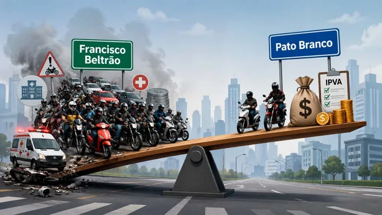 Mais motos, menos arrecadação: o desequilíbrio do trânsito em Beltrão