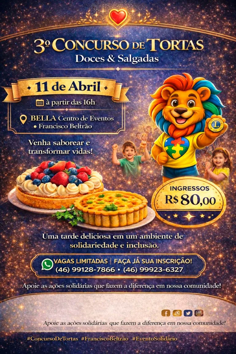 Concurso de tortas do Lions será dia 11