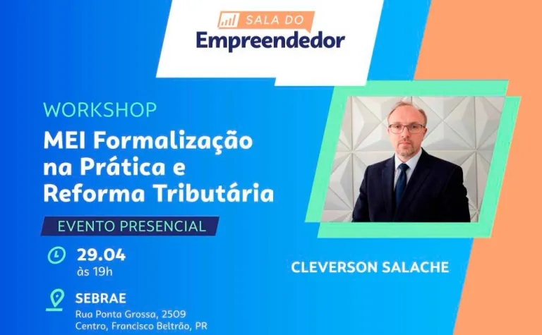 Workshop sobre a reforma tributária hoje, às 19h, no Sebrae